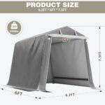 Shintenchi 6x6ft Outdoor Portable Storage Shelter Shed,Carport Storage Shed with Roll-up Zipper Door, Heavy Duty UV Resistant and Waterproof Tarp, Storage for Motorcycle, Bike, Garden Tools - Image 3