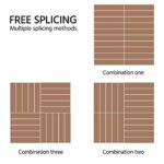 Yaheetech 27PCS Interlocking Patio Deck Tiles 12 x 12in Wood Floor Tiles Outdoor Flooring for Patio Garden Deck Poolside Brown - Image 7