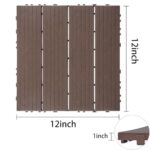 44PCS Interlocking Deck Tiles, Plastic Wood 12"x12" Interlocking Patio Deck Tiles, Resist Rust, Water, Weather, Anti-Slip,Ideal for Indoor and Outdoor Use (44, Light Coffee Color) - Image 3