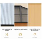 YMGSCC 10' X 12' Hardtop Polycarbonates Gazebo Canopy Aluminum Frame Pergola W/Netting and Sidewalls for Garden, Patio - Image 5