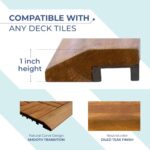 4Pcs Loop Ends Side Trim, 12 Inch Length Interlocking Deck Tile Edge Trim, Outdoor Patio Flooring, Wooden Balcony Floor, Sturdy and Enduring Acacia Wood, Natural - Image 3