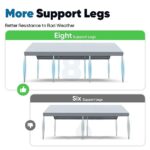 Quictent 10x20 ft Heavy Duty Carport Galvanized Car Tent Outdoor Canopy Boat Shelter with Reinforced Structure - Gray - Image 3