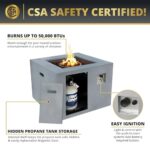 Kinger Home Kai 4-Piece Outdoor Patio Furniture Set with 32-Inch Fire Pit, Outdoor Loveseat and Stationary Chairs, Rattan Wicker, Aluminum Frame, Includes Fire Glass & Wind Guard - Image 6