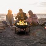 Fire Beauty Fire Pit for Outside Wood Burning,BBQ Grill Steel Fire Bowl with Spark Screen Cover,Log Grate,Poker for Camping Beach Bonfire Picnic Backyard Garden - Image 4