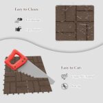 SHPAI Plastic Interlocking Deck Tiles, 9 Pack, 12"x12" Patio Decking Tiles Not-Slip All Weather Use, PVC Waterproof Outdoor Flooring Pavers for Backyard, Poolside, Porch, Balcony,Brown - Image 3