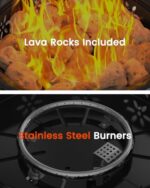 AMADA HOMEFURNISHING 19″ Propane Fire Pit with Grill Grate, 58,000 BTU, Folding Legs, Propane Tank Holder, Cover, and Carry Strap, No Ignition Needed, Easy Flame Adjustment, Portable - Image 5