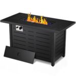 Xbeauty Fire Pit Propane Gas FirePit Table 43" Outdoor Fire Pit Rectangular Tabletop with Lid, Rain Cover, for Outside Garden Backyard Deck Patio - Image 9