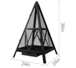 Kingson Pyramid Fire Pit, Heavy-Duty Steel Smokeless Wood Burning Fire Bowl for Outdoor Patio Garden Backyard, Bohemian & Meditation Decor - Image 4