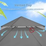 Yaheetech Patio Gazebo - 11x11 ft Outdoor Shelter Tent with Vented Top & Mesh Sidewalls & Drainage Holes, Water-Resistant for Garden/Backyard/Deck/Lawn (Dark Gray) - Image 9