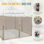 CROWN SHADES Gazebo Mosquito Net for 10 x 10 Pop Up Canopy - Patio Gazebo Mesh Sidewall with Zipper for Outdoor Tent, Garden and Backyard (4 Packs,Khaki) - Image 3