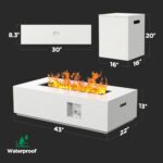 Ciays 43Inch Propane Fire Pit, 50000 BTU Outdoor Gas Fire Pit Table with CSA Certification, Glass Rocks, Rectangular Heater for Patio, Backyard, Deck, Balcony, with Waterproof Cover & Adjustable Legs - Image 4