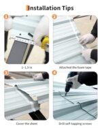 12 x 13 FT Metal Carport, Heavy Duty Carports Reinforced Frame and Steel Roof, All-Weather Shelter Canopy for Pickups, Boats, Cars, and Tractors - Image 6