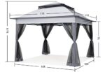 COOSHADE 11x11 Pop Up Gazebo Tent Outdoor Canopy Patio Shelter with Mosquito Netting(Dark Grey) - Image 5