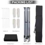 GDY 12x12 Pop Up Canopy Tent with 4 Sidewalls, Easy Set up with One Push Lift Outdoor Silver Coated Beach Gazebos, Carpas for Pool, Events, Parties, and Camping, Black. - Image 4