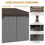 YMGSCC 10' X 12' Outdoor Hardtop Gazebo with Aluminum Frame, Metal Roof Gazebo Canopy with Curtains and Netting - Image 5