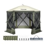 VEVOR Pop Up Gazebo Screen Tent 6 Sided Canopy Sun Shelter with 6 Removable Privacy Wind Cloths & Mesh Windows, 10x10FT Quick Set Screen Tent with Mosquito Netting, Army Green - Image 10