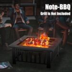 EcoNook 32 inch Fire Pit, Square Outdoor Fire Pit Table with Spark Screen & Fire Poker, 3-in-1 Multipurpose Firepits for Outside, Fireplace for Yard, Garden, Patio - Image 3