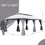 Grand Patio 13'x20' Gazebo for Patio Double Vent Canopy Anti-UV Shelter with Privacy Curtains and Netting for Deck Backyard Garden Lawns - Image 8