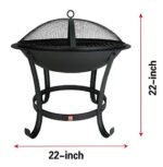 FireBeauty Fire Pit BBQ Grill Pit Bowl with Mesh Spark Screen Cover,Poker - Image 5