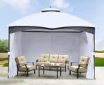SCOCANOPY White 10' x 12' Gazebo Privacy Curtain Set Fit for Lowe's Allen Roth 10X12 Gazebo Model #GF-12S004B-1 / GF-12S004BTO/ TPGAZ17-002/TPGAZ2303 - Image 6