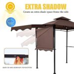 FAB BASED 5x8 Grill Gazebo, Outdoor BBQ Grill Patio Canopy with Extra Shadow & LED Lights, Barbeque Gazebo Canopy (Brown) - Image 3