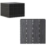 Outsunny Interlocking Deck Tiles, Pack of 11 Outdoor Flooring Patio Tiles, 12" x 12", All Weather for Porch, Balcony, Backyard for a New Classic Look, Grey