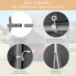 JY QAQA Carport, 12x20 FT Heavy Duty Carport with Removable Side Walls and Doors, Portable Garage with Roll-Up Window and Sandbags, Car Canopy with All-Season Tarp for Cars, Trucks, Boats, Gray - Image 5