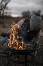 Gas One 22 in Outdoor– Wood Burning Fire Pit with Mesh Lid and Fire Picker – Durable Alloy Steel Fire Pits for Outside – Small Fire Pit for Backyard, Porch, Deck, Camping, BBQ - Image 7