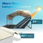 Quictent 12x20 ft Heavy Duty Metal Carport for Vehicle Storage Snowproof & Windproof Steel Car Shelter - Image 3