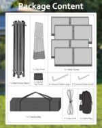 Garveelife Pop Up Gazebo 12x12, Canopy Tent with Mosquito Netting, One Push Setup for Backyard Patio Garden with 4 Sand Bags- Khaki - Image 8