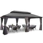 MARURY Courtyard Villa Pavilion, Outdoor Simple Courtyard Aluminum Gazebo Garden Pavilion, Balcony Outdoor Awning House Awning for Backyard, Patio