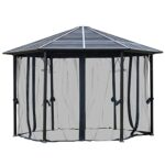 YMGSCC 13' X 13' Hardtop Hexagonal Gazebo Canopy with Steel Roof, Heavy-Duty Aluminum Alloy Frame Ventilating Mesh Sidewalls - Image 3