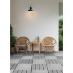FloorPops 11.8-in by 11.8-in Straight Groove Light Grey Interlocking Deck Tiles, Pack of 9 Tiles, FPD6184 - Image 3