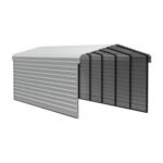 Arrow 2-Sided 12x29x9 Galvanized Steel Carport Kit - Eggshell (CPH122909ECL2) - Image 2