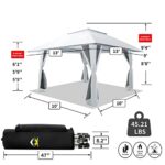 CROWN SHADES 13x13 Pop Up Gazebo, Canopy Tent, Gazebos on Clearance - Outdoor Gazebo for Backyard & Patio Furniture - Carpa Pop Up Tent with Wheeled STO-N-Go Cover Bag (White) - Image 6