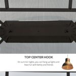 YMGSCC 10x12 Hardtop Gazebo Aluminum Frame Gazebo, Polycarbonates Gazebo Canopy with Curtains for Patio Lawn and Garden - Image 8