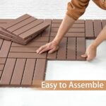 Candockway Plastic Interlocking Deck Tiles, 36 Pack Outdoor Flooring Waterproof Pavers for Patio Garden Porch Yard, All Weather Use, Coffee - Image 6