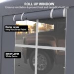 GAOMON Carport 13'x20' Heavy Duty Canopy with 3 Doors & 5 Ventilated Windows, Portable Garage Waterproof Party Tent with Removable Sidewalls for Pickup Truck, and Boat, Grey - Image 4