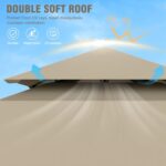 Patio Gazebo 10x10, Outdoor Gazebos, Heavy Duty Gazebo Soft Top Gazebos, Double Roof Outdoor Gaze bo for Patio Deck Backyard Garden Lawns - Image 9