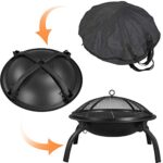 Yaheetech 21inch Fire Pit Portable Folding Steel Fire Bowl Garden Treasures Fire Pit for Outside Fireplace with Carrying Bag, Spark Screen, BBQ Grill & Log Grate for Patio Backyard Camping Bonfire - Image 2
