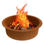 GJWCVL Fire Pit Ring Outdoor Wood Burning Fire Pit Liner 43.3 Inch Camping Fire Ring Corten Steel Firepit Ring Heavy Duty Campfire Ring Above or In-Ground for Bonfire Outdoor Backyard