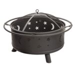 Fire Pit - 32-Inch Outdoor Wood Burning Firepit with Screen, Poker, and Cover - Outdoor Fire Pits for Backyard, Deck, or Patio by Pure Garden (Black) - Image 5
