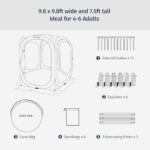 EAST OAK Screen House Tent Pop-Up, Portable Screen Room Canopy Instant Screen Tent 10 x 10 FT with Carry Bag for Patio, Backyard, Deck & Outdoor Activities, Beige - Image 7