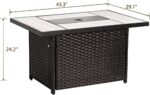 Grand patio Outdoor Propane Fire Pit Table with Cover/Lid for Patio, 43 inch 60,000 BTU,Wicker/Rectangle - Image 7