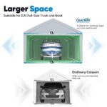 Quictent 13’x20’ Heavy Duty Carport Car Canopy Galvanized Car Boat Shelter with Removable Sidewalls, Reinforced Top Poles and Ground Bar-Grey - Image 5