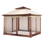 VEVOR Pop up Gazebo for 8-10 Person, with Mosquito Netting, Metal Frame, and PU Coated 250D Oxford Cloth, Outdoor Canopy Shelter for Patio, Backyard, Lawn, Garden, Deck, 11 x 11 FT, Brown - Image 9