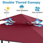 ABCCANOPY 8x5 Grill Gazebo - Outdoor BBQ Canopy Shelter with Led Light for Patio Backyard Grilling (Burgundy) - Image 6