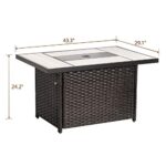 Grand patio Outdoor Propane Fire Pit Table with Cover/Lid for Patio, 43 inch 60,000 BTU,Wicker/Rectangle - Image 9