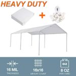 Thanaddo 10 x 20 Ft Carport Replacement Canopy Cover Garage Top Tent Shelter Tarp with Free 44 Ball Bungee Cords,White(Only Cover, Frame Not Include) (10x20 White) - Image 3