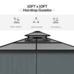 YMGSCC 10x10 Hardtop Gazebo Outdoor Gazebo Canopy Vented Roof Pergolas Aluminum Frame with Curtains, for Garden,Patio, - Image 5